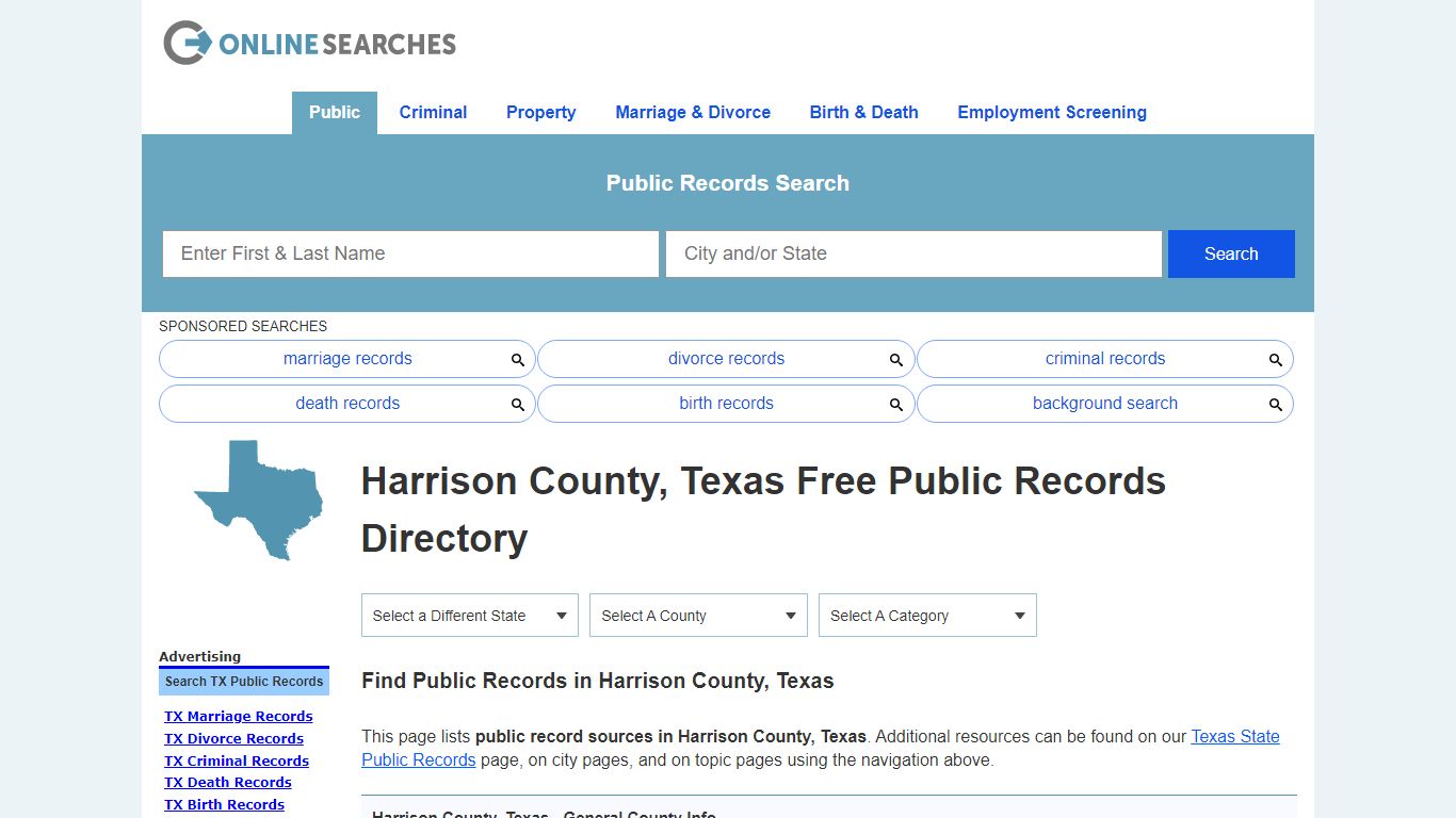 Harrison County, Texas Public Records Directory